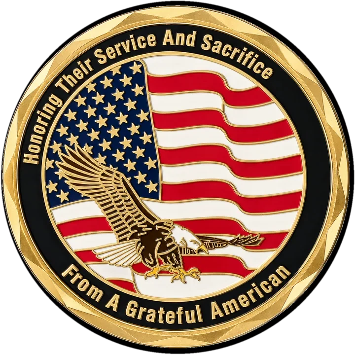 The Grateful American Coin, honoring all five branches of the U.S. Armed Services