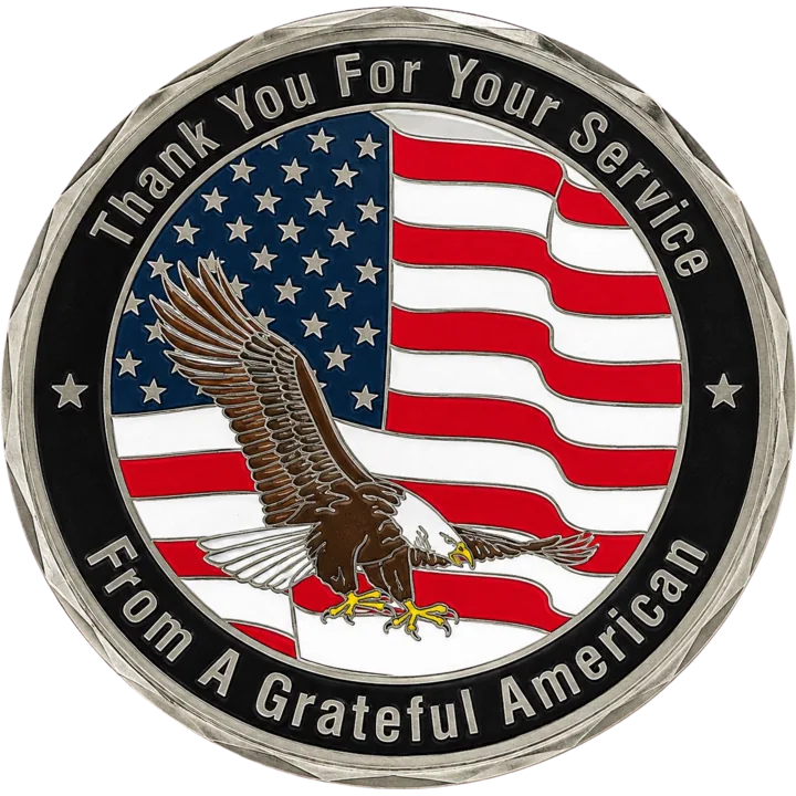 The Grateful American Coin, honoring all five branches of the U.S. Armed Services